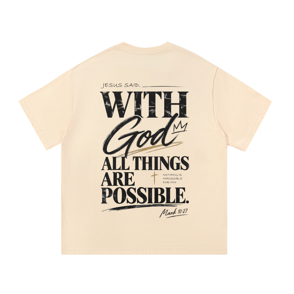 HISWAY With God All Things Are Possible Christian T-shirt inspired by Mark 10:27 - product image 5