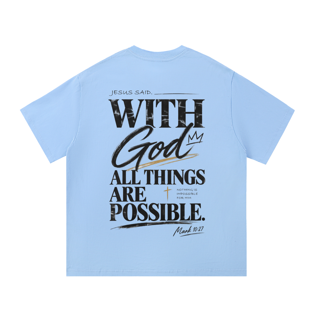 HISWAY With God All Things Are Possible Christian T-shirt inspired by Mark 10:27 - product image 9