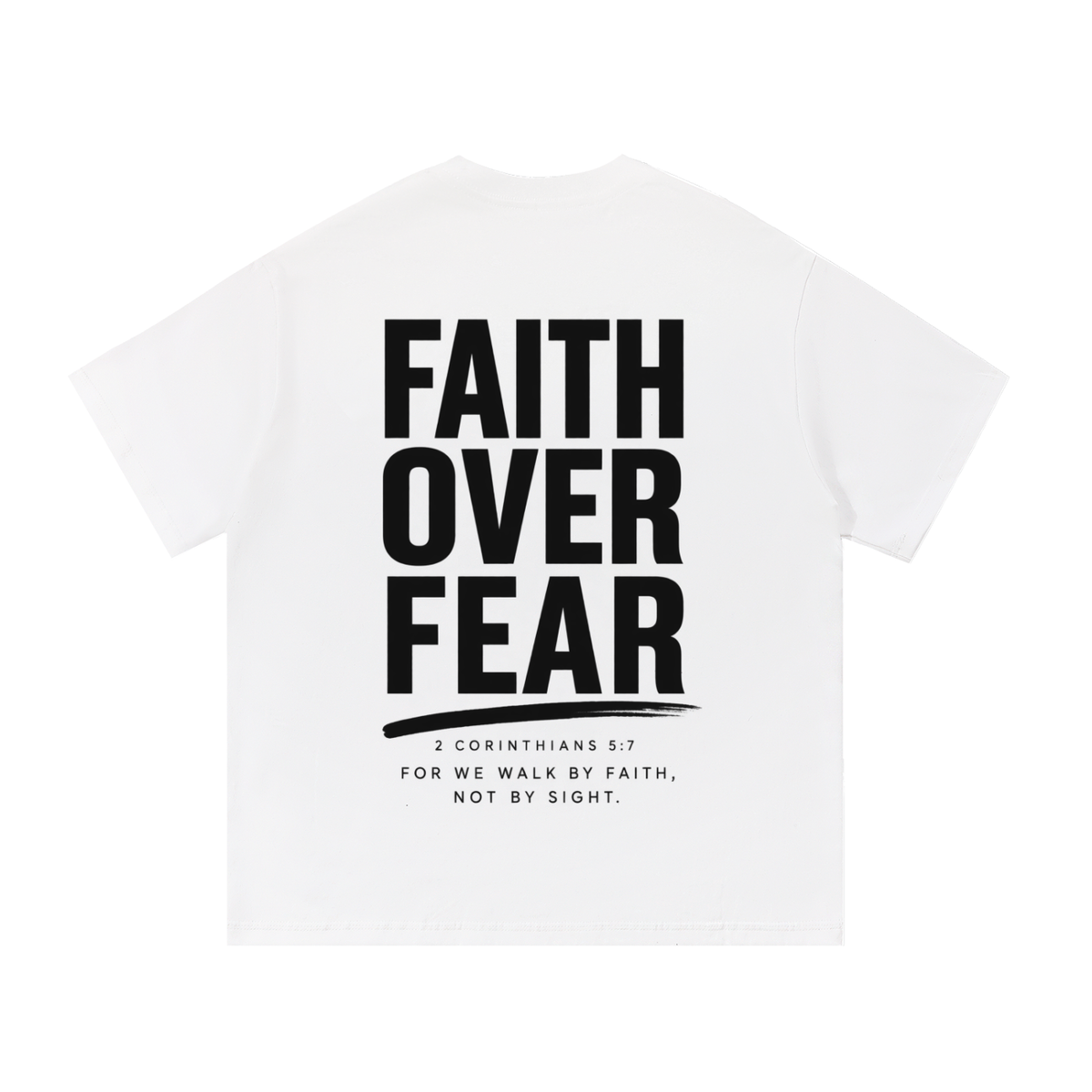 HISWAY Faith Over Fear Bible verse T-shirt