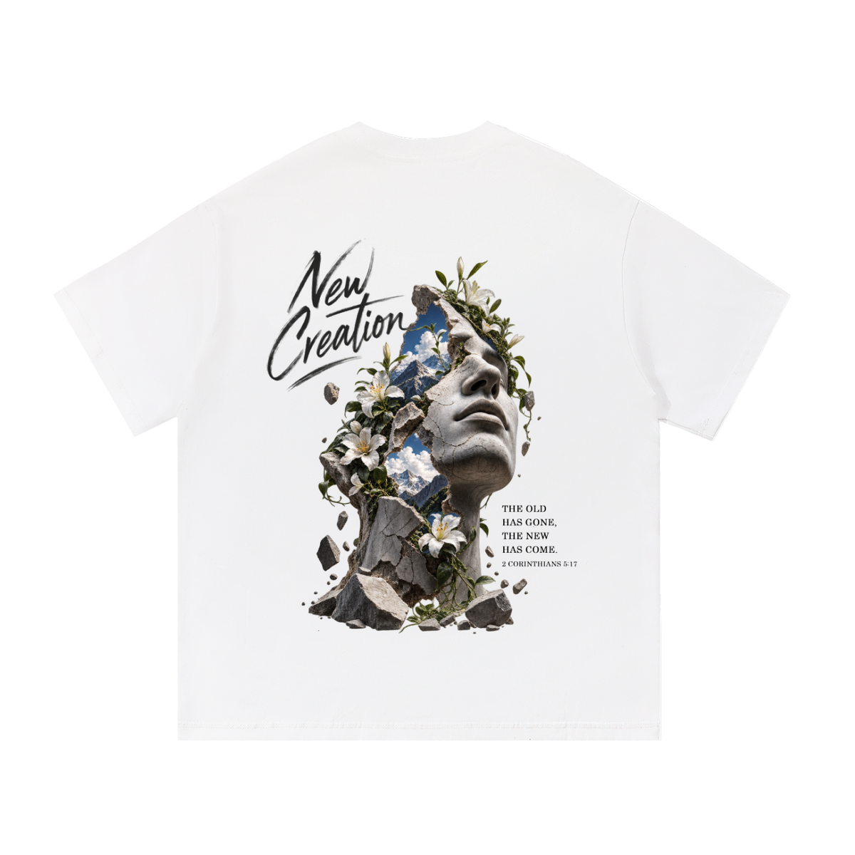 HISWAY New Creation Christian T-shirt inspired by 2 Corinthians 5:17