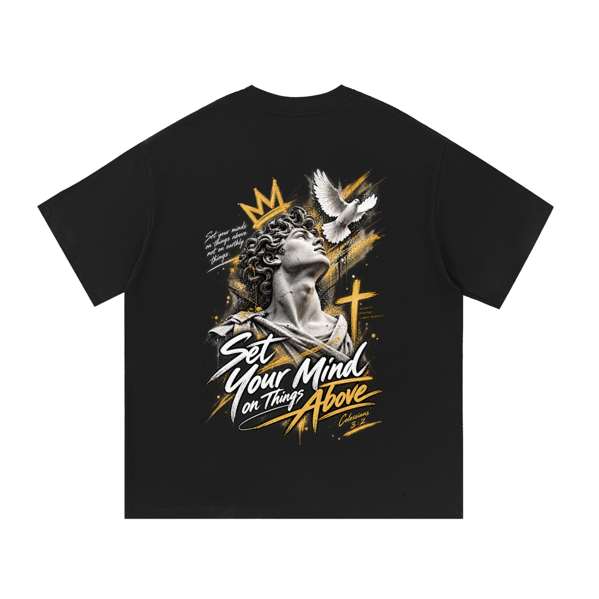 HISWAY Set Your Mind on Things Above Christian T-shirt inspired by Colossians 3:2